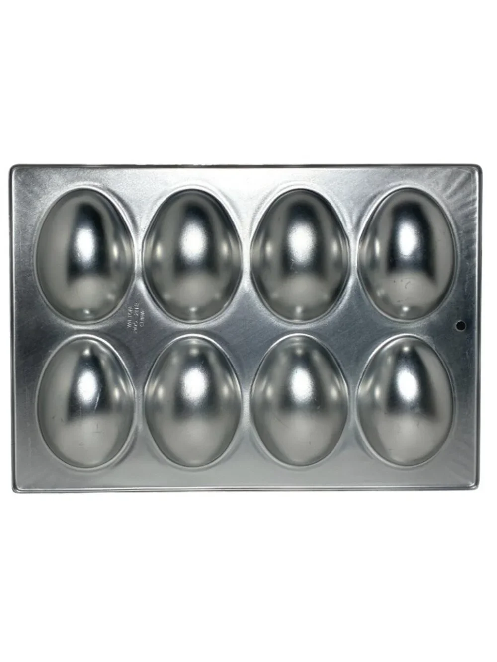 Wilton 8 Egg Shaped Mini Cake Pan Mold Easter Eggs #2105-2118 Aluminum VTG 1989